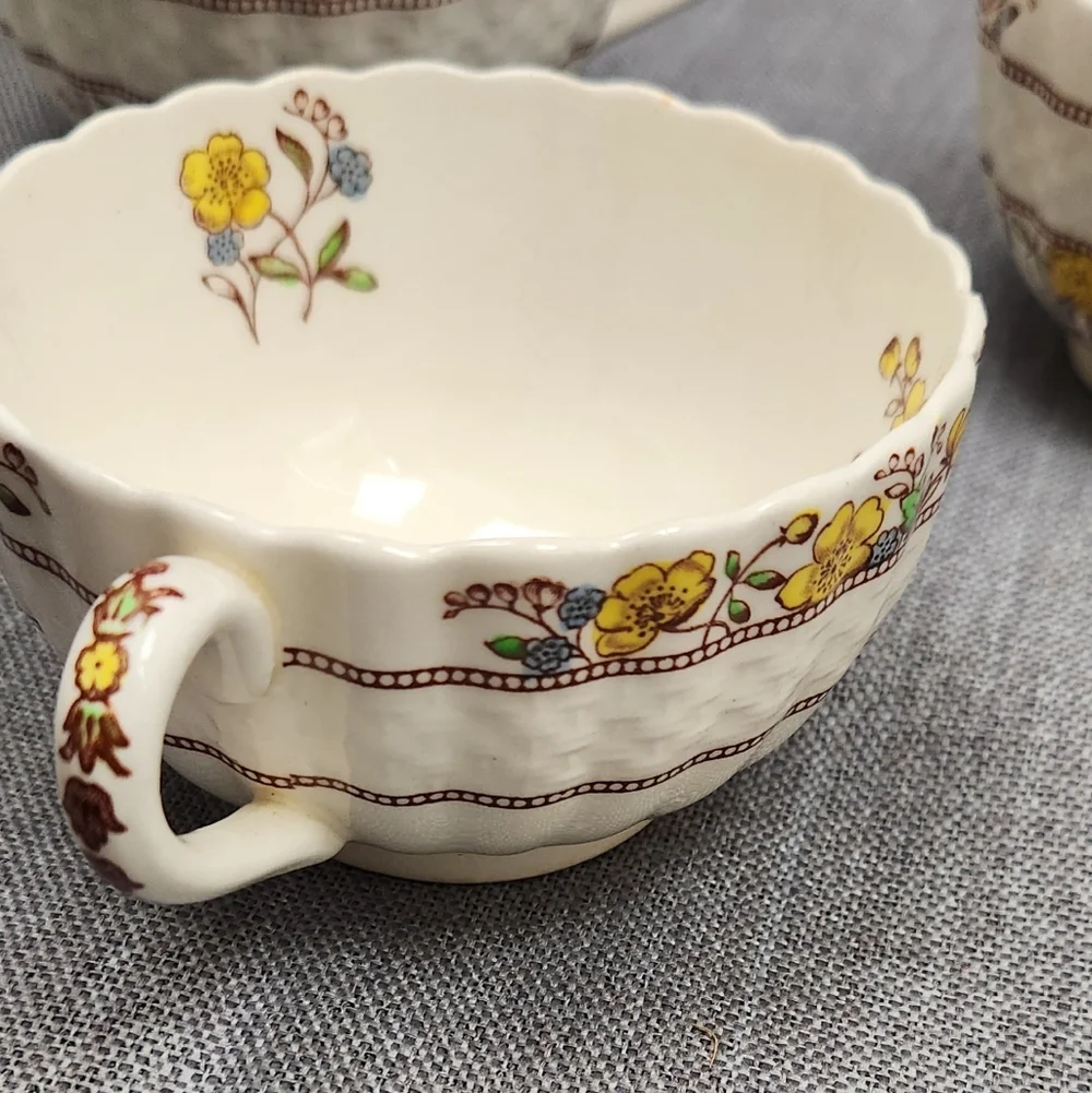 Vintage Copeland "Buttercup" Spode England Tea Cup Set Of 6 Various Condition - Picture 4 of 10